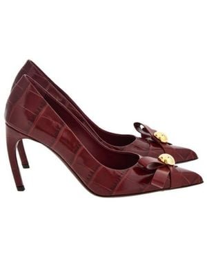 Ferragamo Brilda 85 Leather Court Shoes - Purple