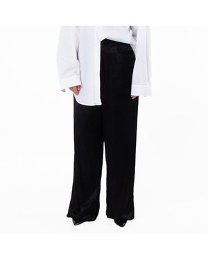 Balenciaga Mid Rise Five Pocket Satin Pants - Black