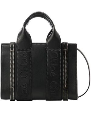 Chloé Woody Mini Tote Bag - Black