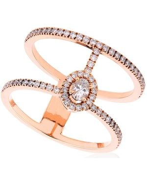 Messika Glamazone Two-Row Pave Ring - Metallic