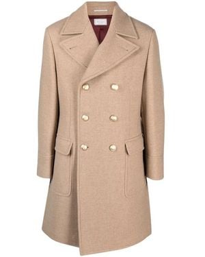 Brunello Cucinelli Light Camel Wool Double Breasted Jacket, Brand Size 54 (Us - Natural