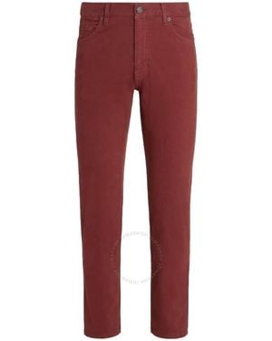 ZEGNA Ermenegildo Roccia Stretch-Cotton Denim Jeans, Waist - Red