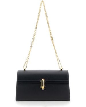 SAVETTE Shoulder Bag Chain Symmetry With Smooth Leather Chain Detail For - White