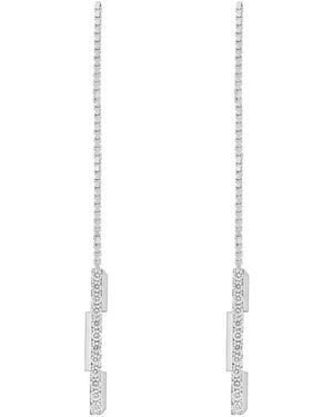 Gucci Link To Love Chain Earrings With Bar - White