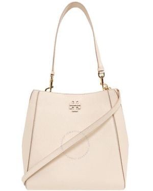 Tory Burch Brie Mcgraw Leather Bucket Bag - Natural