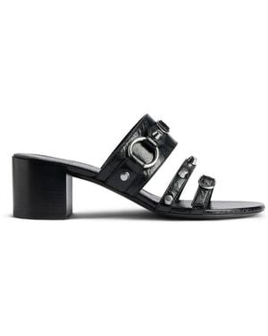 Balenciaga City Arena Lambskin Sandals, Brand Size 38 Us - Black