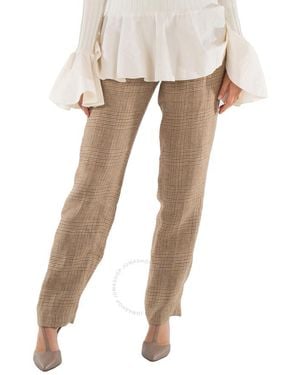 Polo Ralph Lauren Prince Of Wales Check Linen Pants - Natural