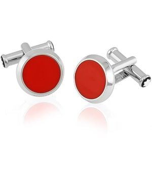 Montblanc Stainless Steel Round Cufflinks - Red