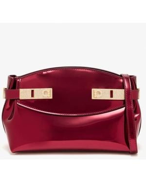 Ferragamo Hug Compact Leather Crossbody Bag - Red