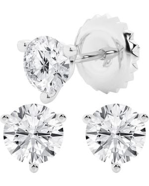 Brilliant Diamond 2 Carat Round Cut Lab Grown Diamond Stud Earrings - White