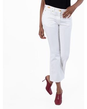 Versace Cropped Flared Jeans - White