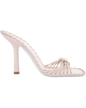 Burberry Leather Rumba Heeled Sandals, Brand Size 38.5 Us - Metallic