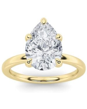 Mure And Co 3Ctw Pear Shaped Lab Grown Diamond Classic Solitaire Ring - Metallic