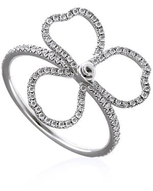 Tiffany & Co. Co. Ladies Paper Flowers Diamond Open Flower Ring - Metallic