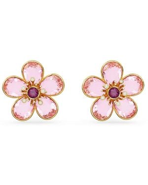Swarovski Florere Stud Earrings, Flower, -Tone Plated - Pink