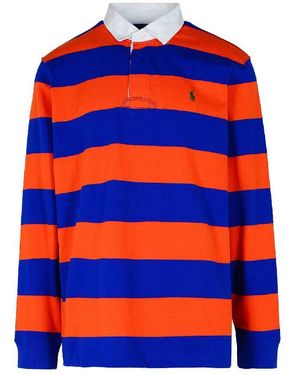 Polo Ralph Lauren Rugby Stripe Pattern Polo Shirt - Orange