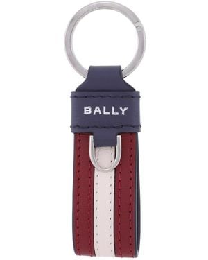 Bally Ribbon Leather Keyring - Purple