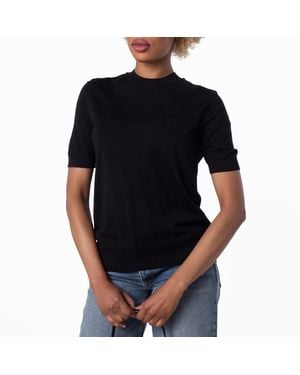 Burberry Crew-Neck Wool Knitted T-Shirt - Black