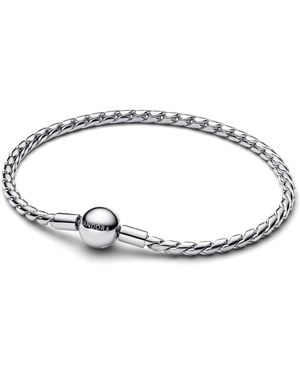 PANDORA Ladies Round Clasp Wing Chain Bracelet - Metallic