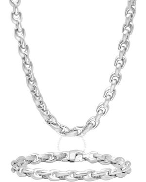 Robert Alton Wishbone Link Stainless Steel Jewelry Gift Set - Metallic