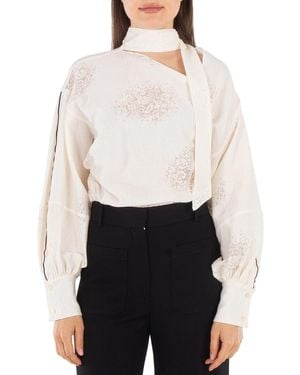 Victoria Beckham Gathered-Detail Asymmetric Blouse - White