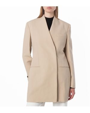 Ferragamo Ferragamo Single-Breasted Fitted Wool Blazer - Natural