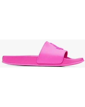 Jimmy Choo Rubber Pool Slides With Jc Monogram, Brand Size 40 Us - Pink
