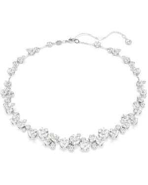 Swarovski Constella All-around Necklace With White Circle Cut Crystals On A Rhodium Finish Setting - Metallic