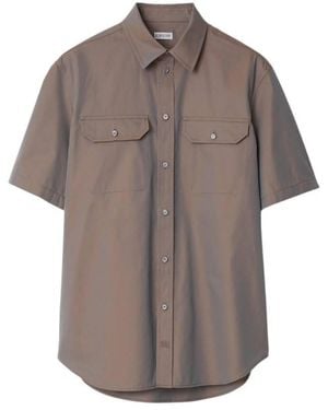 Burberry Equestrian Knight Motif Cotton Poplin Shirt - Brown