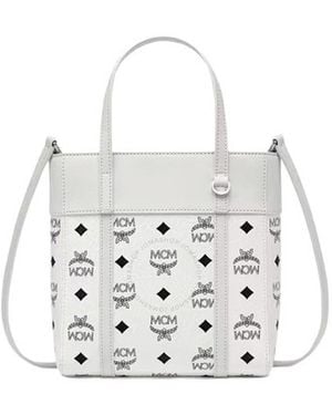 MCM Toni Top-Zip Shopper - White