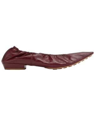 Bottega Veneta Leather Ballerina Shoes - Red