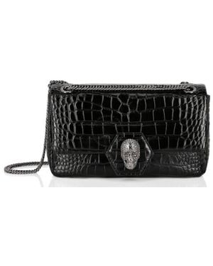 Philipp Plein Crystal Skull Shoulder Bag - Black