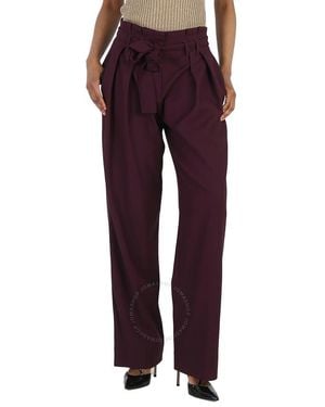 Victoria Beckham Trousers Pleat Tie Pant - Purple