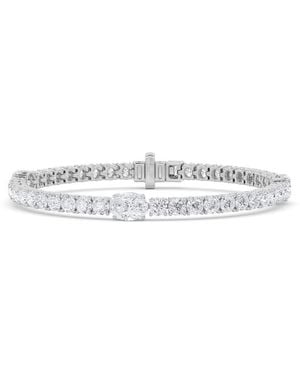 Mure And Co 10Ctw Oval Shaped Lab Grown Diamond (F/Vs) East West Station Bracelet - White