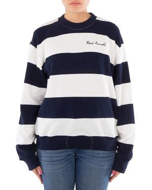 Lacoste Crew Neck Printed Jumper - Blue