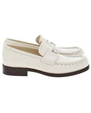 Ferragamo Delmo Gancini Ornament Mocassin - White