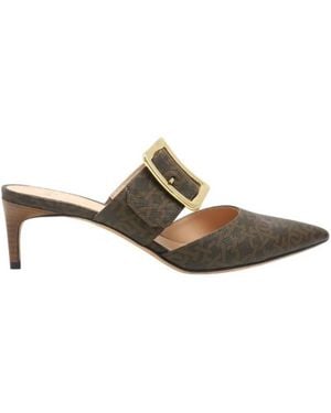 Bally Jemina 55 Monogram Pointed Toe Mules, Brand Size 36.5 Us - Brown
