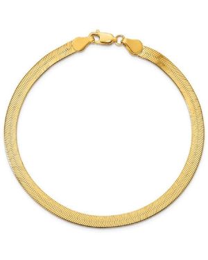 Kylie Harper Ladies 14K Imperial Herringbone Chain Bracelet - Metallic
