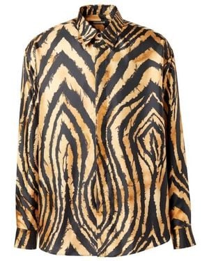 Roberto Cavalli Animalier Freedom Print Shirt, Brand Size 50 Us - Multicolour