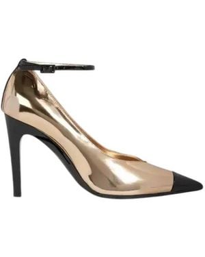 Jimmy Choo Cierra 100 Mirrored Leather Court Shoes, Brand Size 35.5 Us - Metallic