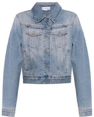 Victoria Beckham Cotton Denim Jacket, Brand Size 6 (Us - Blue