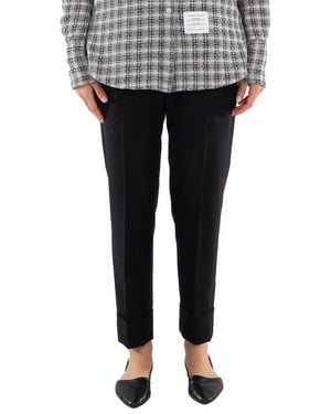 Thom Browne Twill Low Rise Cigarette Trouser, Brand Size 40 (Us - Gray