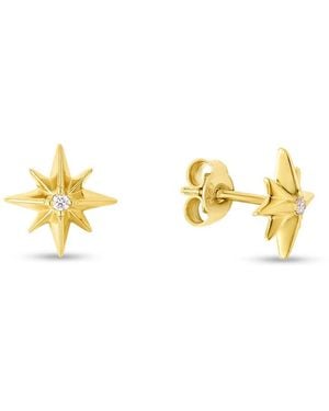 Kylie Harper Ladies 14K Diamond Accent North Star Stud Earrings - Metallic