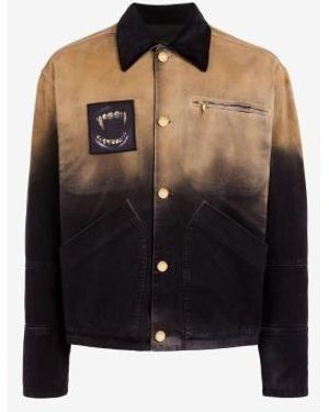 Roberto Cavalli Gradient Workwear Jacket, Brand Size 46 Us - Black