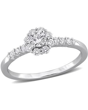 Created Forever 1/2Ct Tw Lab-Grown Diamond Floral Cluster Engagement Ring - Metallic