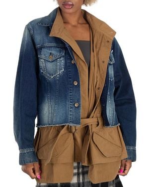 Kolor Layered Demin Jacket, Brand Size 1 - Blue