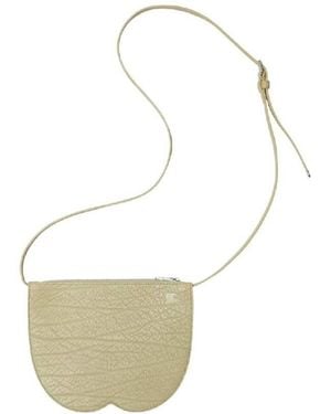 Burberry Equestrian Knight Chess Leather Mini Pouch - White