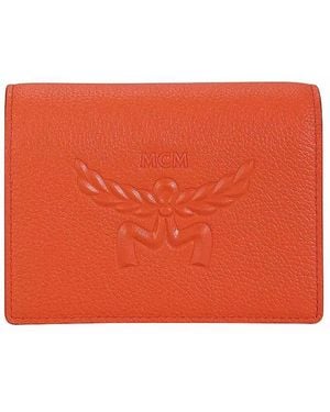 MCM Himmel Leather Card Case - Orange