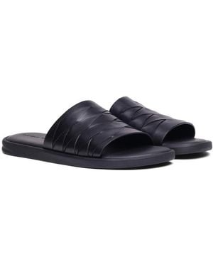 Bottega Veneta Intrecciato Slide Sandals - Blue