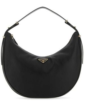 Prada Leather Big Arqu Handbag - Black